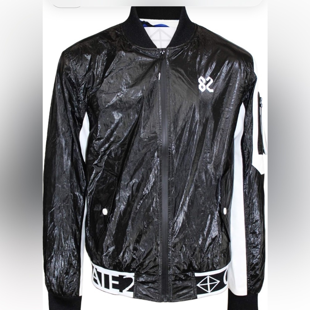 Create 2MRW Men’s Lightweight Bomber Jacket with Sleeve Zip Pocket – Size 2XL